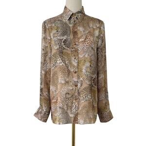 Zimmermann Rebellion Relaxed Shirt in Latte Leopard